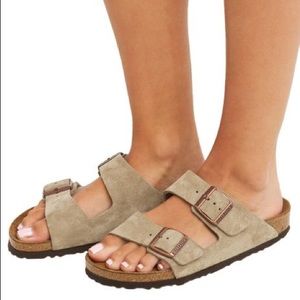 BIRKENSTOCK ARIZONA SUEDE LEATHER NARROW SANDAL